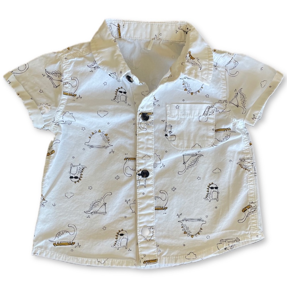 Tu Button Up White Short Sleeve Shirt
